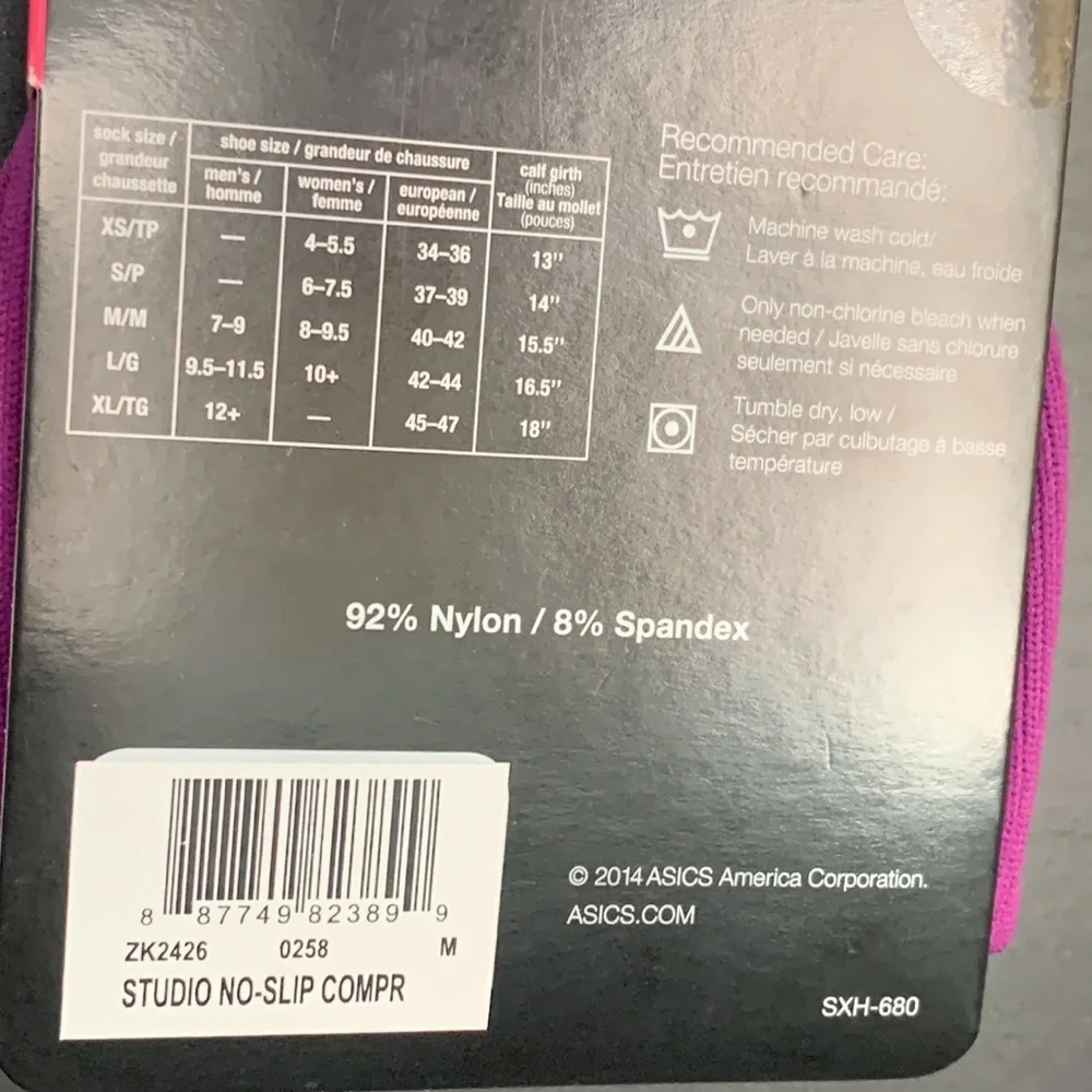 ASICS Women’s Studio No Slip Toeless Compression Knee High Socks in Plum